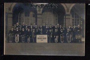 Rhyl - Banda de latón, 1909 - postal fotográfica real - Imagen 1 de 1