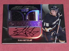 2009-10 UD Black Ryan Getzlaf GOLD 1/10 Lustrous Jersey Patch Auto Autograph 1/1