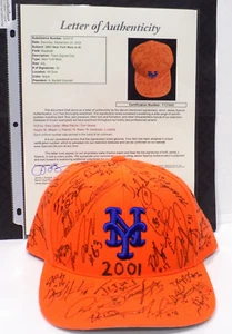 GARY CARTER MIKE PIAZZA HOF +50 Signed Auto 2001 NY Mets MLB Hat Cap JSA 💎 LOA - Picture 1 of 19