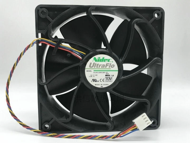 Nidec V12E12BS1B5-07 12V 1.85A 12038 for Ant S7 S9 special cooling fan 4pin - Image 1 of 3