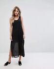 NEW FRENCH CONNECTION BLACK SHEER OVERLAY MIDI MAXI DRESS SUMMER HOLIDAY LOOK 14