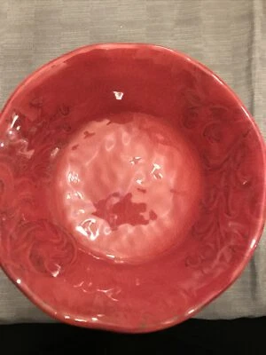 Tigelas de cereais para salada IL Mulino New York rústico vermelho craquelado floral MELAMINA novas - Imagem 1 de 4