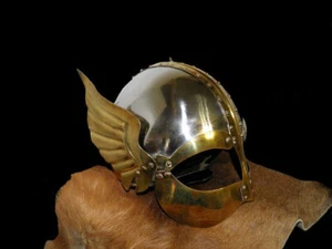 Viking Winged metal Helmet Battle Ready Norseman wearable Helmet Halloween gift - Picture 1 of 5
