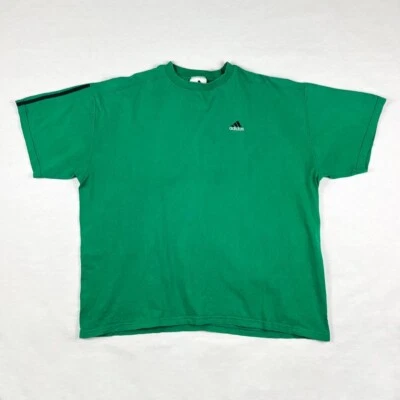 Camiseta Verde Mangas A Rayas Logotipo Pecho Años 90 De Colección Talla XXL Hecha en EE. UU. Foto 1 de 4