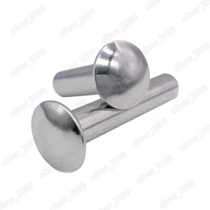 304 Stainless Steel Oval Head Semi Tubular Rivets M2 M2.5 M3 M4 - Picture 1 of 6