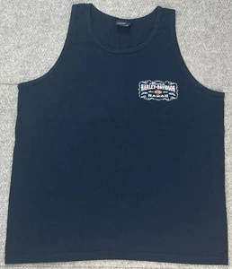 Harley Davidson Honolulu Pacific Hawaii Vintage Black Tank Top Size Large - Picture 1 of 13