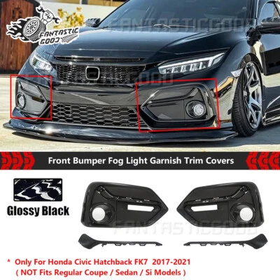 Parachoques delantero para Honda Civic Hatchback FK7 2017-21 luz antiniebla adorno cubierta embellecedores Foto 1 de 4