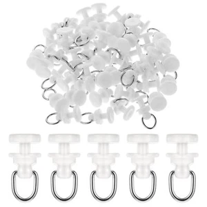 50 Pcs Plastic Shower Curtain Hooks Ceiling Curtain Track Hooks Curtain Slide... - Picture 1 of 7