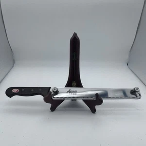 16” Ausonia Inox Italy Bread Sausage Salami Serated Knife with Thickness Guide - Picture 1 of 12