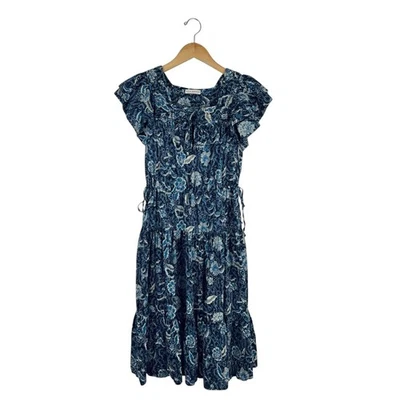 Vestido Ulla Johnson Zuma 2 azul medianoche con volantes en capas Foto 1 de 4