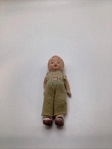 Vintage Miniatur Biskuit Junge Puppe mit Gelenkarmen Made in Japan 4 Zoll - Bild 1 von 5