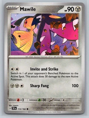 Mawile #112/162 SV05: Temporal Forces Common - Pokemon Cards B95 - Image 1 of 2