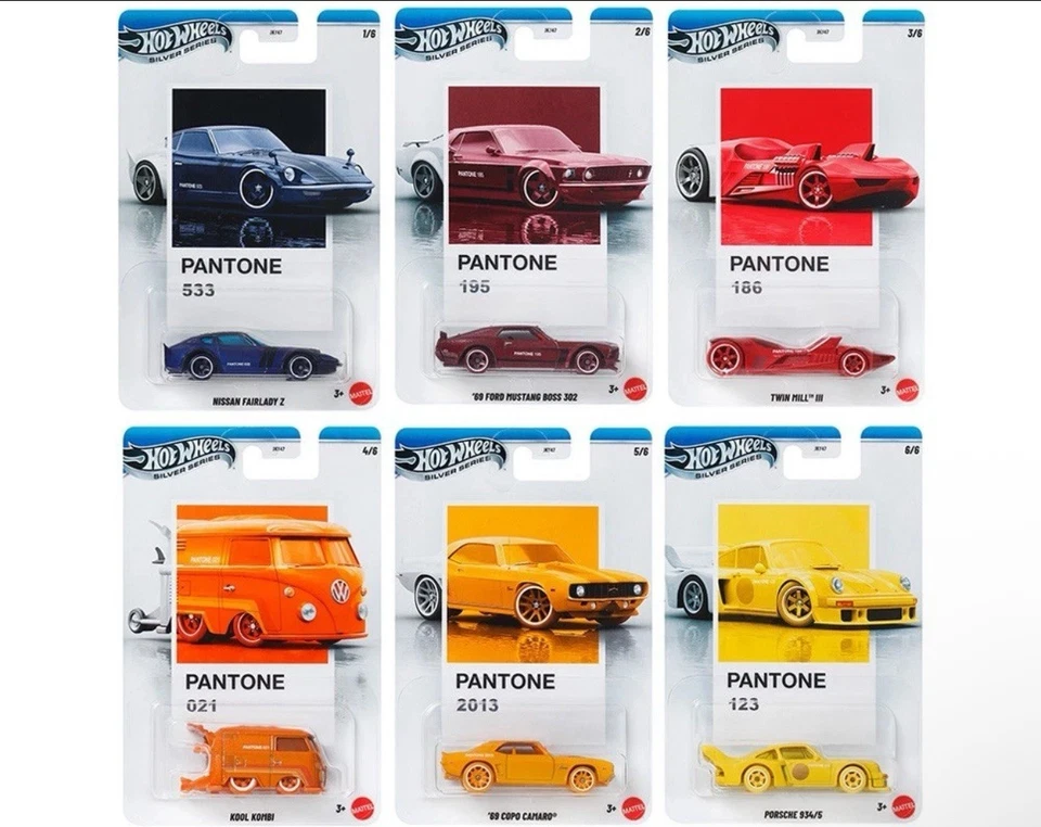 2026 Hot Wheels Walmart эксклюзивный серебряный серии Pantone - набор из 6 - Изображение 1 из 1