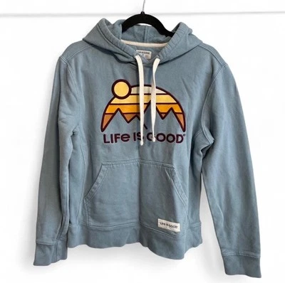 Sudadera con capucha azul Life Is Good para hombre talla XS Foto 1 de 4