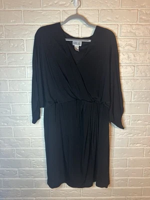 Robbie Bee Black Surplice Sparkle Dress Women’s 2X Stretchy Draped Cocktail - image 1 of 4