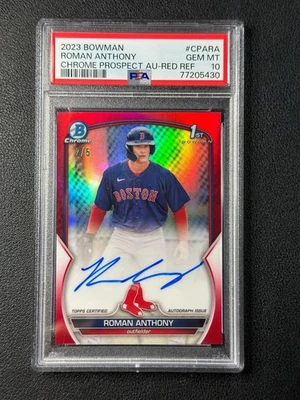 ROMAN ANTHONY PSA 10 2023 BOWMAN CROMO 1ER REFRACTOR ROJO AUTOMÁTICO 2/5 SOX RC Foto 1 de 2