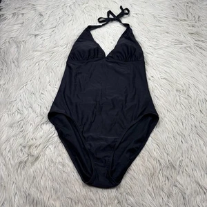 Neu ohne Etikett Old Navy klassischer schwarzer Neckholder-Einteiler Badeanzug Damen L - Bild 1 von 5