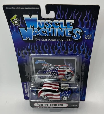 Muscle Machines '00 PT Cruiser Red, White & Blue New on Card - Image 1 of 3