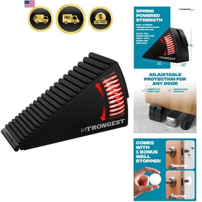 Resorte de tope de puerta ajustable de alta resistencia negro para puertas gruesas interiores exteriores Foto 1 de 4