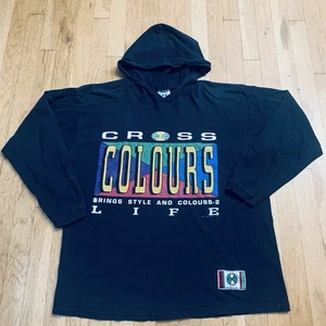 Camiseta con Capucha Vintage Colores Cruzados Hip Hop Años 90 Hecha en EE. UU. Puntada Única pagaré - Imagen 1 de 16
