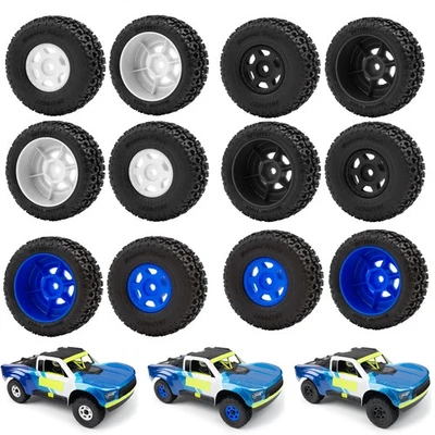 RCBATER 4pc Plastic Wheel and Tire Rubber for Arrma Mojave Grom Mega 380 RC 1/14 - Image 1 of 4