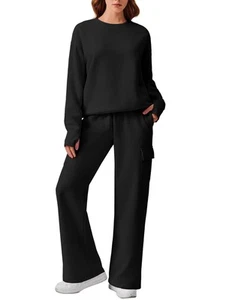 Two Piece Sets Women Fleece Sweatsuits 2024 Fall Oversized Tracksuits Cozy Th... - Picture 1 of 6