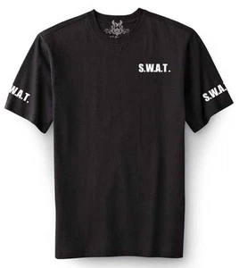 NW MENS PRINTED "S.W.A.T." SWAT TEAM FUNNY CUSTOM COTTON BLACK NAVY BLUE T-SHIRT - Picture 1 of 5