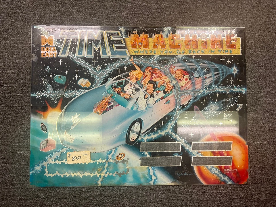 TIME MACHINE Pinball BACKGLASS by DATA EAST 1988 - Image 1 of 1