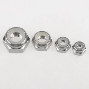 Titanium Nuts Nyloc Self Locking Hex Flange M5 M6 M8 Motorcycle Modification - Picture 1 of 4