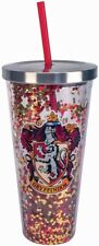 20 Ounce Glitter Cup with Straw - Gryffindor