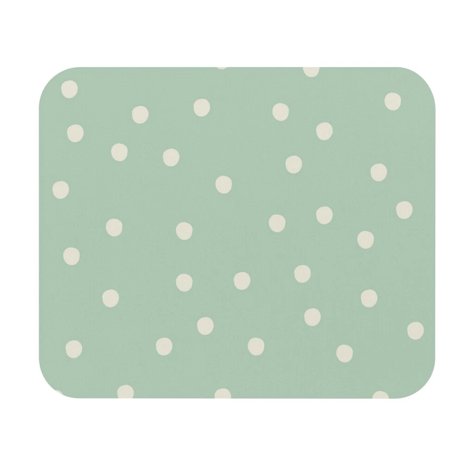 Cute Green Polka Dot Pattern Mouse Pad. Rubber Mouse Pad - Image 1 of 1