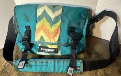 Bolso Mensajero para Laptop Timbuk2 D-Lux Verde Azulado Turquesa Chevron Naranja Amarillo Pequeño Foto 1 de 4