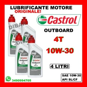 LUBRIFICANTE MOTORE NAUTICO CASTROL OUTBOARD 4T 10W30 API SL/CF DA 4 LITRI - Imagen 1 de 1