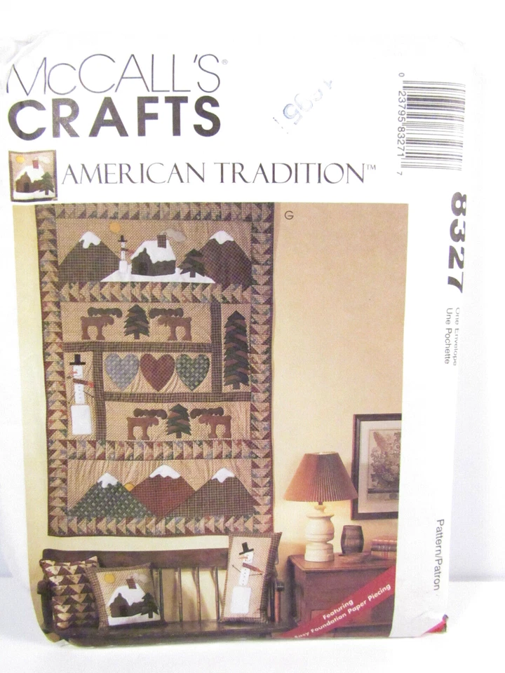 Quilting Pattern for Pillows Stockings and Wall Hanging McCalls 8327 American T