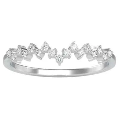 Amazing Cluster Style 0.11TCW Round Lab-Grown Diamond Women's 950 Platinum Ring - Image 1 of 4