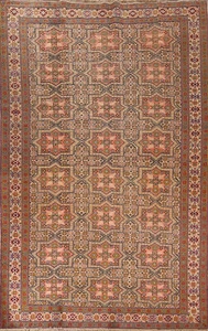 Geometric Wool Vintage Anatolian Turkish Area Rug 7x10 Handmade Living Room Rug - Picture 1 of 19