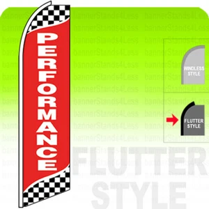 PERFORMANCE  Swooper Flag Feather Banner Sign 11.5' Tall FLUTTER Style rb - Picture 1 of 2