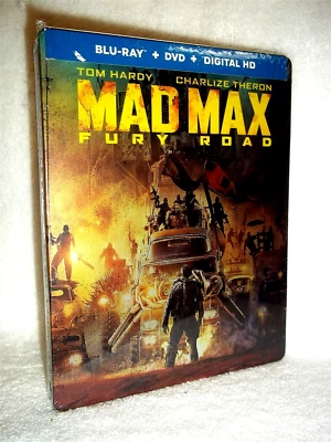 Mad Max Fury Road (Blu-ray/DVD, 2018, STEELBOOK) Tom Hardy Charlize Theron  - Image 1 of 4