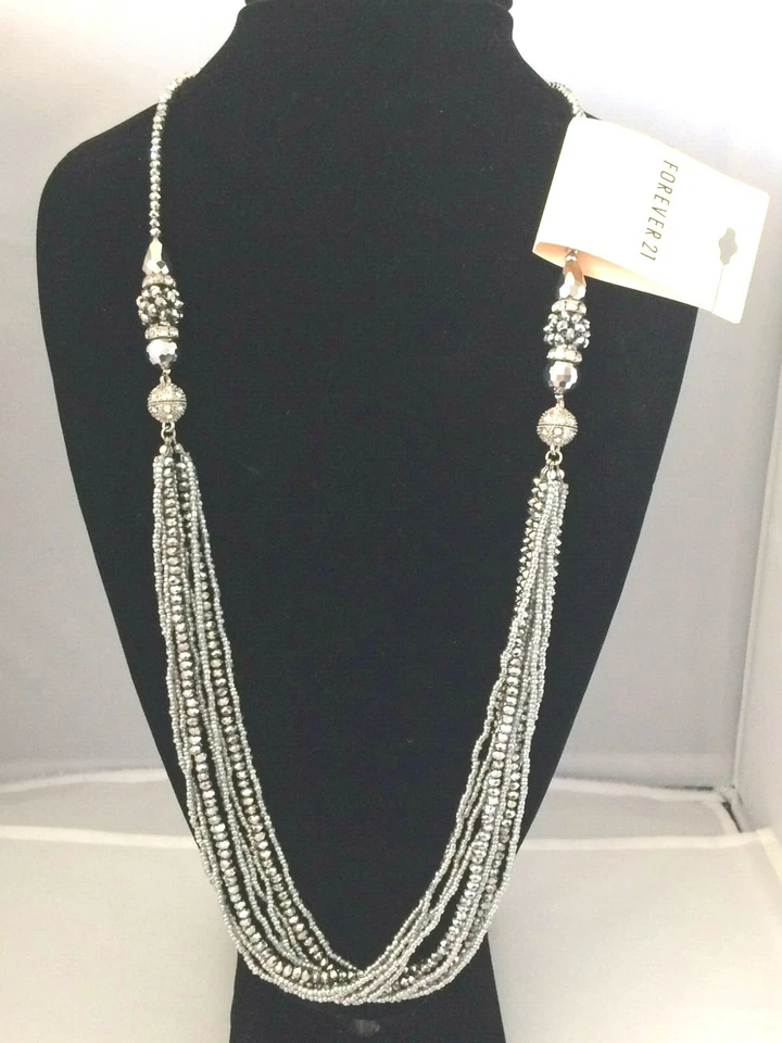 COLLAR CADENA CRISTAL PLATA INSPIRADO EN EL DISEÑADOR NQ4988 Foto 1 de 1