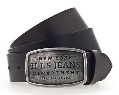 H.I.S 40mm Leather Belt W80 Black - Imagen 1 de 2