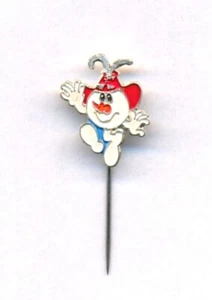 1976 Innsbruck Winter Olympic Games SCHNEEMANN Snowman mascot pin badge - Picture 1 of 2