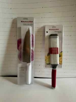 KitchenAid Fine Grater Zester and KitchenAid 8 inch Japanese Style Chef Knife Foto 1 de 4