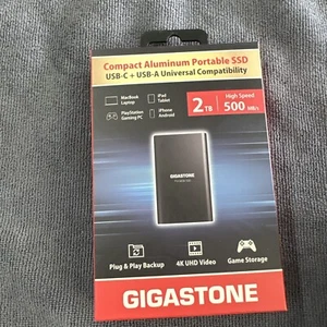 Gigastone 2TB External SSD Read Speed 500MB/s USB 3.2 Type-C External Solid S... - Picture 1 of 2