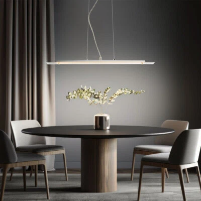 Lampadario Da Pranzo Lampada A Sospensione LED Vetro Cucina Argento H 120 Cm - Immagine 1 di 4