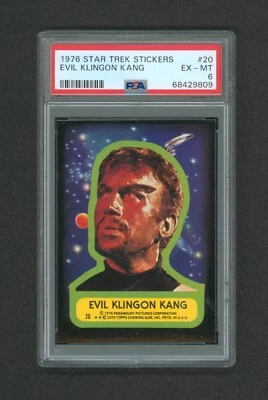 1976 Star Trek Trading Card Sticker Topps Evil Klingon Kang #20  PSA 6 - Image 1 of 2