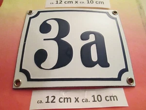 Numero civico n. 3a blu scuro numero su sfondo bianco 12 cm x 10 cm smalto - Foto 1 di 12