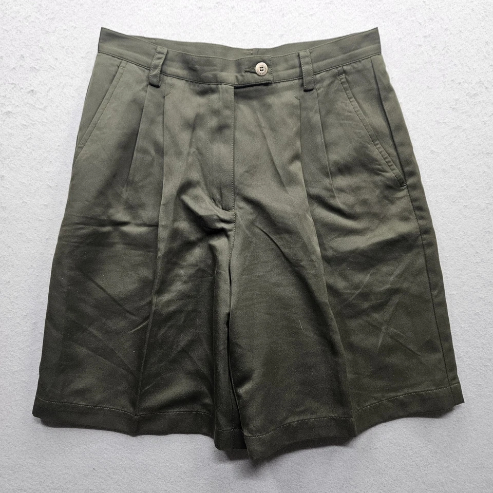Pantalones cortos plisados verde militar Liz Claiborne para mujer 10 Foto 1 de 4