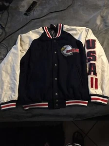 Vintage Steve and Barrys USA varsity jacket M mens blue - Picture 1 of 12
