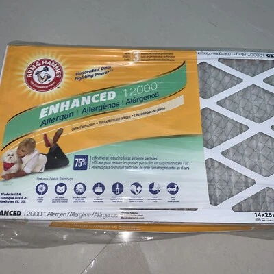 Filtros de aire Arm & Hammer - Paquete de 4 sellados nuevos 14 X 25 X 1”, 12000 Foto 1 de 4