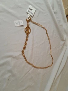 BNWT Michael Kors Gold Tone Waist Belt Chain S/ M Logo - Picture 1 of 5